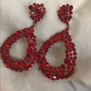 Red & Gold crystal earrings